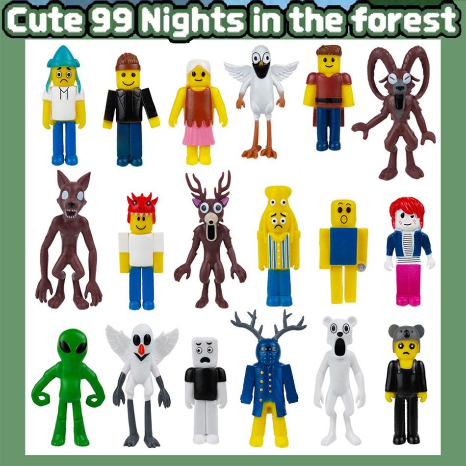 New 99 Nights in The Forest Deer Owl Goat Monster Figures Set Model Assembled Building Blocks Figurine Plastic Toy Gifts