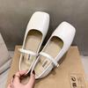 Square Head Shallow Mouth Single Shoes Women's 2025 New with Skirt Gentle Shoes Soft Flat Mary Jane Small Leather Shoes