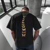 Ästhetisches Schmetterlings-Grafik-T-Shirt für Herren, Minimalistisches Farbverlauf-Schmetterlings-Streetwear-Oversize-T-Shirt