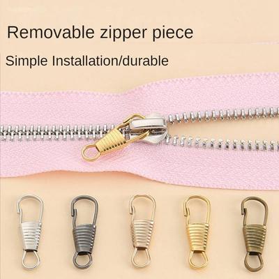 10Pcs  Detachable Metal Zipper Head Pendant, Luggage Wallet Zipper Replacement Piece, Universal Zipper Repair Accessory