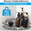 15 Pack Shower Caddy Adhesive Replacement, No Drilling Shower Shelf Adhesive, Strong Caddy Sticker Hooks Replacement for Showers Shelves and Kitchen