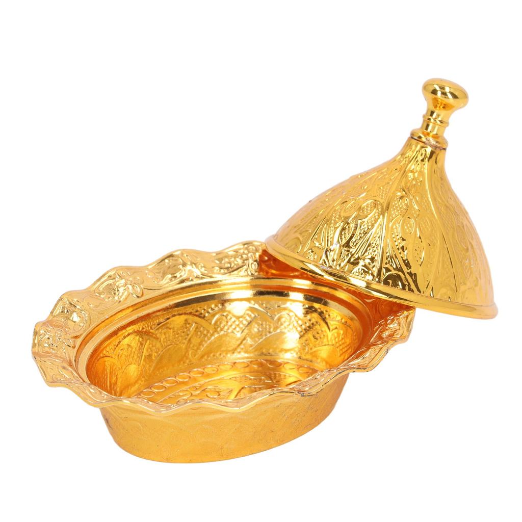 Goldene Zuckerdose, Retro, exquisite Zinklegierung, Vintage-Zuckerdose mit Deckel für Zuhause, Party, Hochzeit, Dekoration