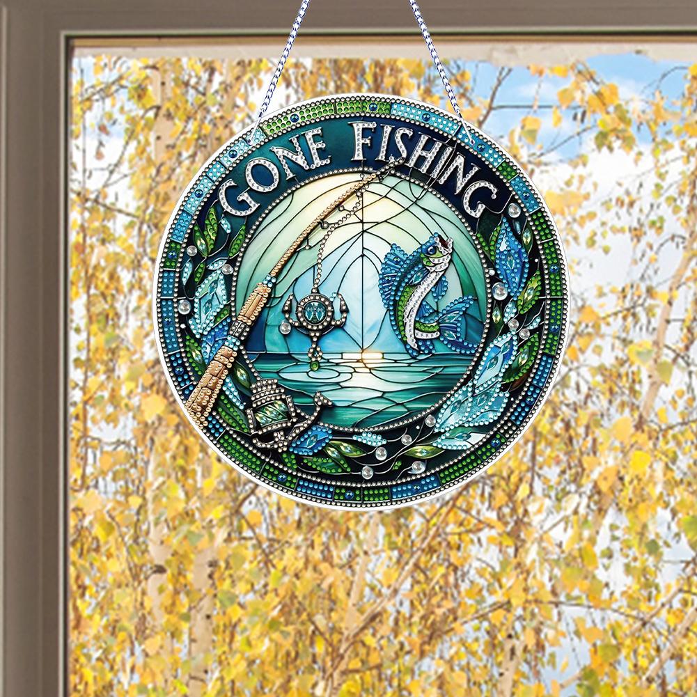 

PVC Glass Special Shaped Vintage Pattern Diamond Painting Art Pendant Diamond Drawing Suncatcher Ornament Home Windows Decor United States