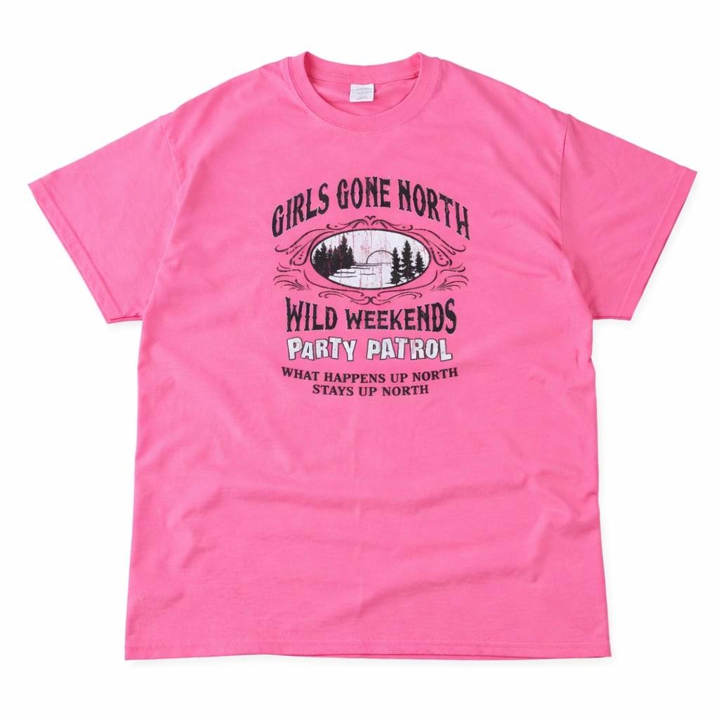 Y2K Pink Graphic Tee Girls Gone North Party Patrol Gildan XL Unisex T-Shirt XXL