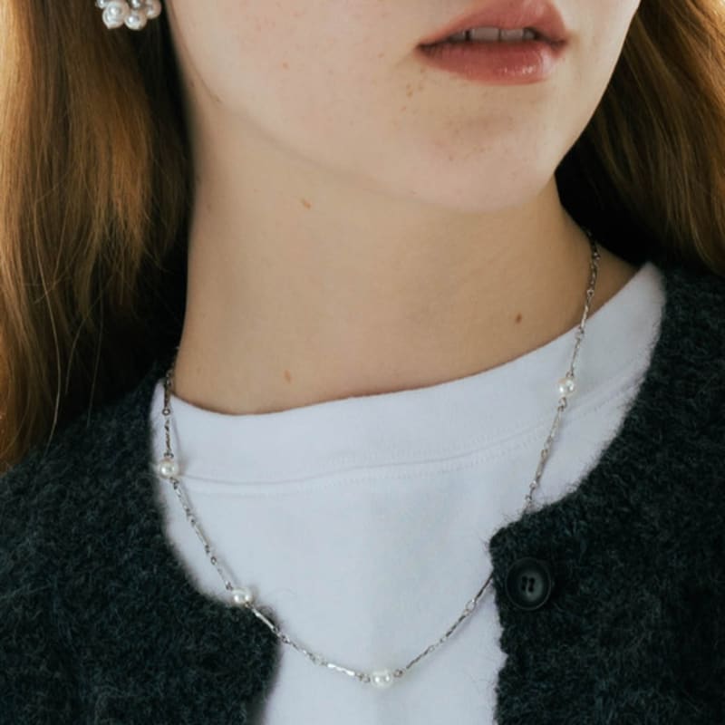 Pearlymore Pearl Point Choker necklace_PM24N002WT