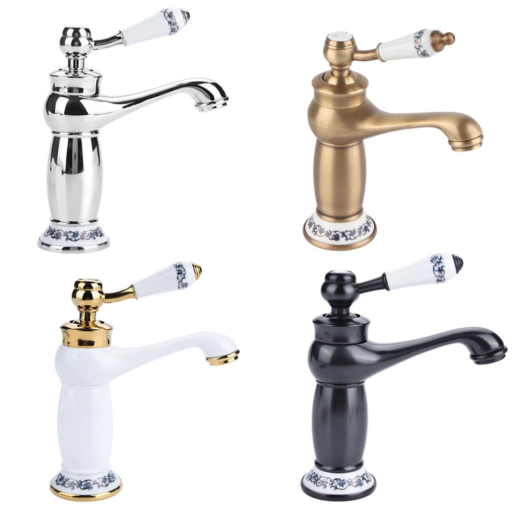 Einhebelmischbatterie Blumenmuster Einhebelmischbatterie Kalt-/Warmwasserhahn für Badezimmerwaschbecken