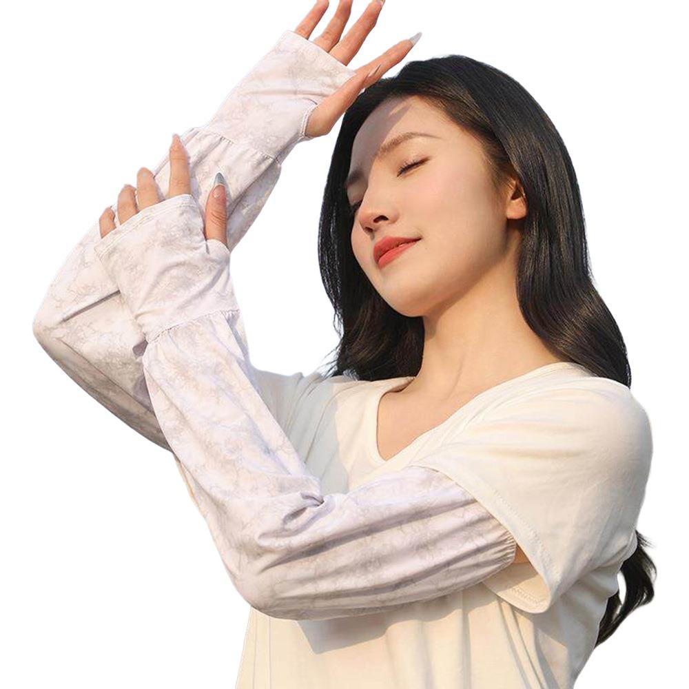 

Fashion UV Solar Ice Anti-sunburn Sleeve Long Loose Driving Sleeve Sun Protection Cycling Sleeves сірий
