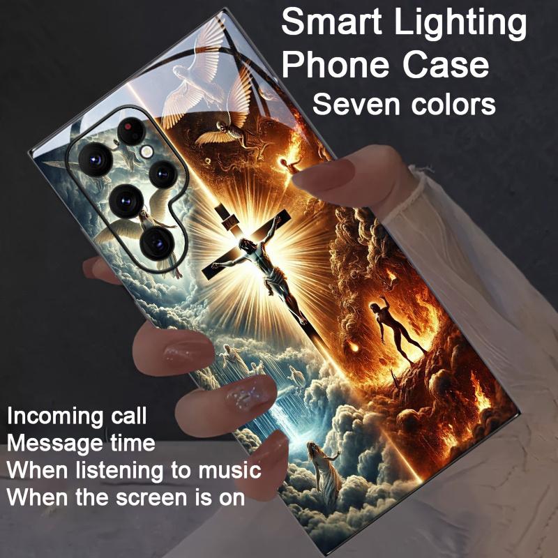 

Light of Faith Voice Control Luminous Phone Cover For Google Piexl Fold Pixel 10 9 7 8 Pro XL 6a 9a 8a 7a Bible Jesus LED Case Pixel 6a