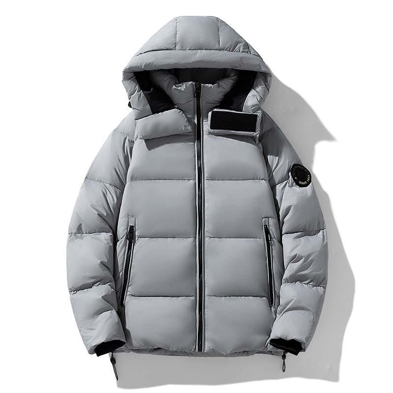 Winter New Down Jacket Men's Thickened White Duck Down Youth Warm Hooded Bread Jacket Men's Jacket