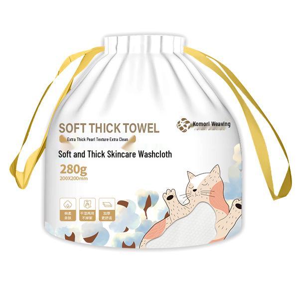 80-Count Extra Large & Thick Disposable Face Towels - Pearl Pattern Cleansing Wipes for Makeup Removal, Baby Use, Dry/Wet Dual Use.