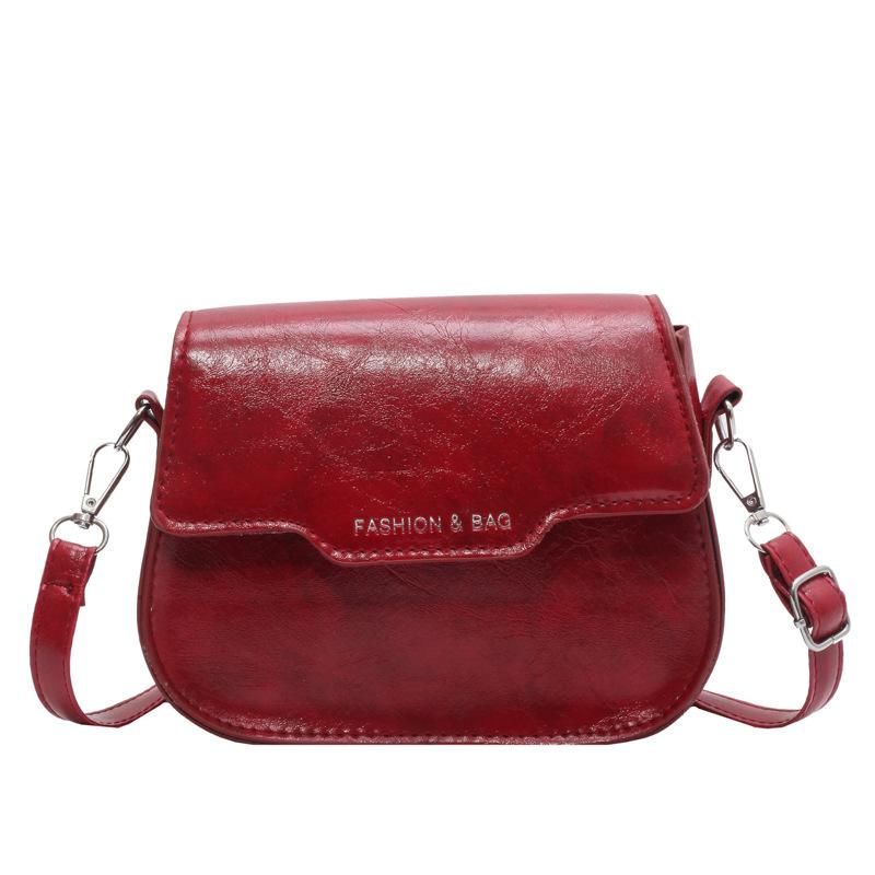 Trend small bag women's 2025 new fashion messenger bag solid color casual shoulder armpit small square bag