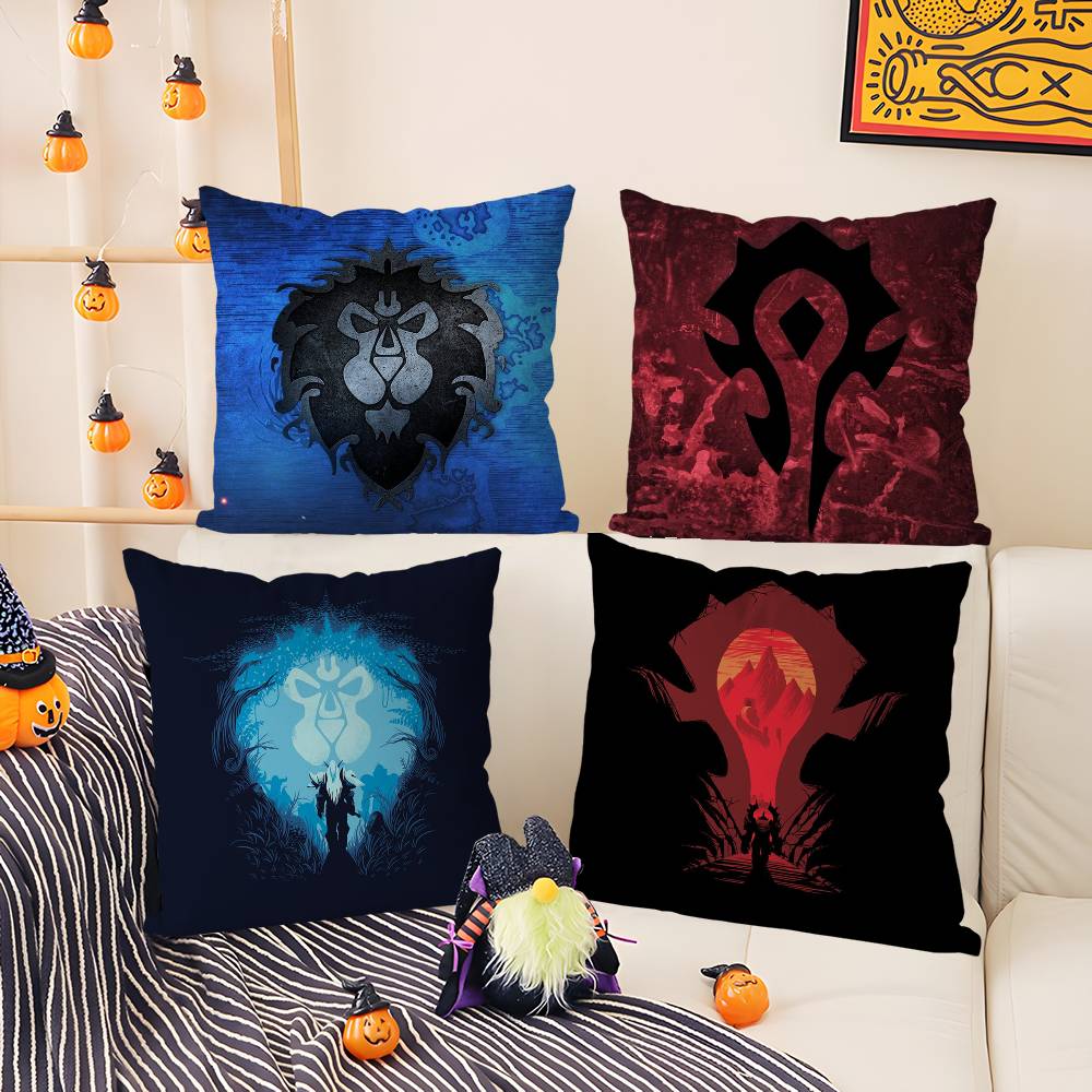 Pillow Case Warcrafts Of World W-Wow Game Sofa Short Plush Double-Sided Hd Printing Room Home Office Gift Cushion Cover