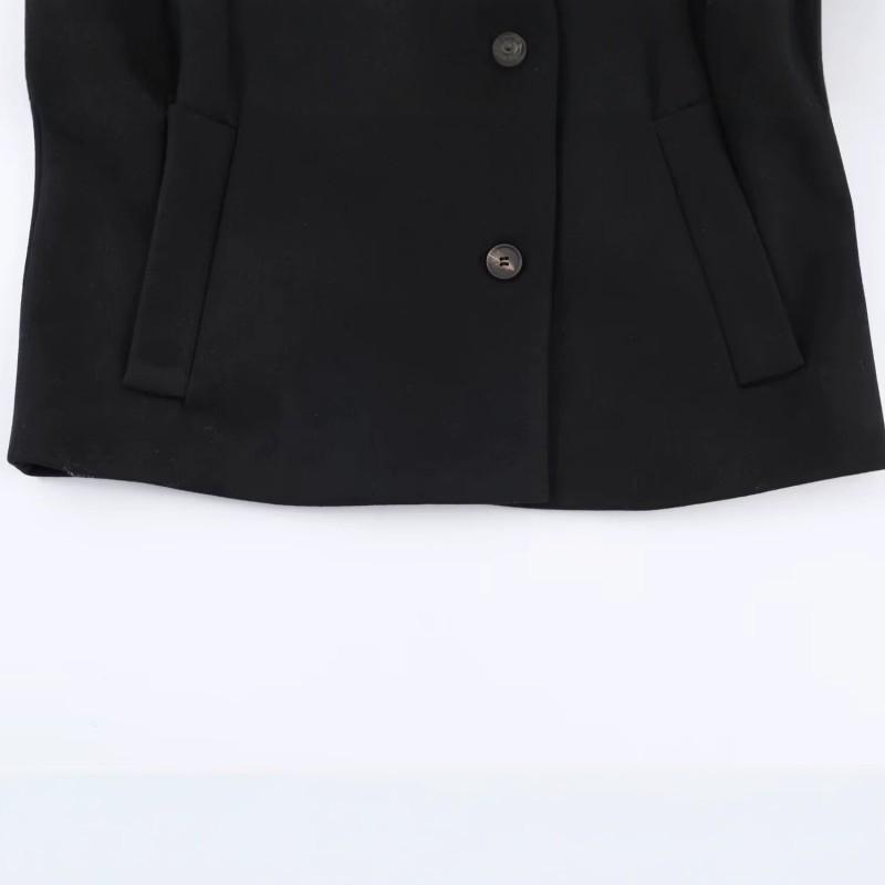 Womens Short Stand Collar Coat Chic Elegant Outerwear 2026 Lightweight Mid-Thick Casual Office Wear