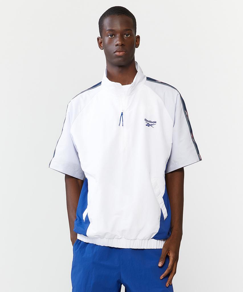 Reebok Vector Block Short Sleeve Anorak - Off White: Blue