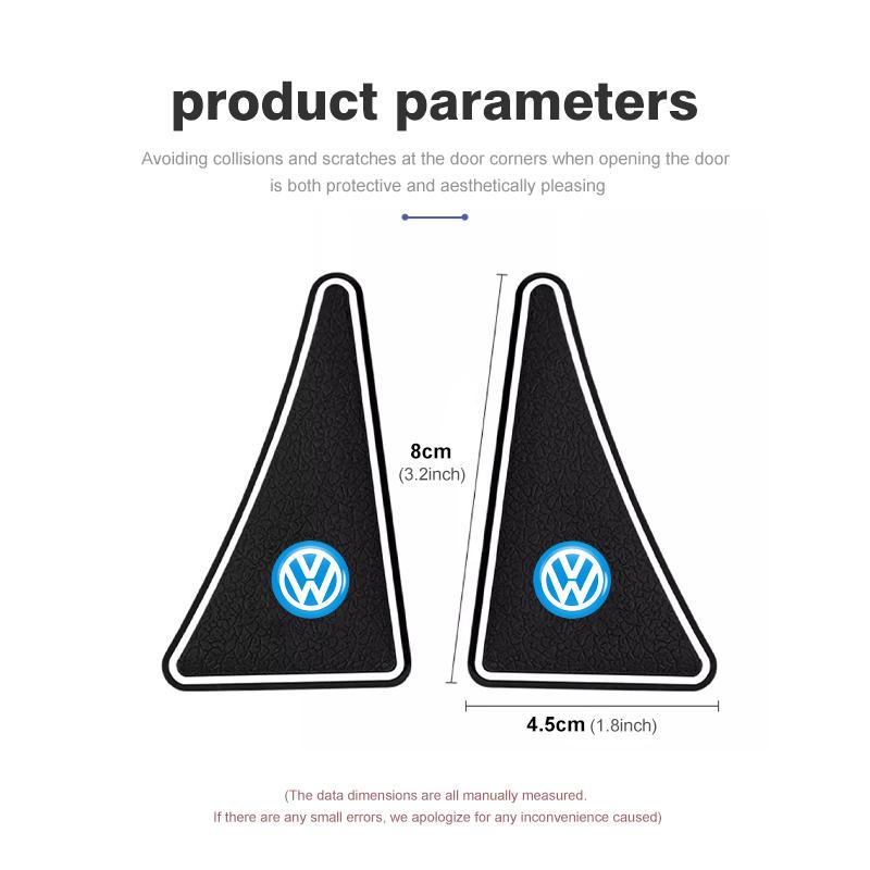 For Volkswagen VW 2Pcs Car Door Corner Cover Anti-collision Protection Sticker Scirocco Jetta Beetle Golf 4 5 6 Passat Polo B5 Sk0