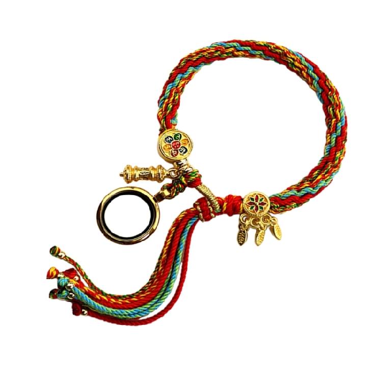 Elegant Tibetan Bracelet Memorial Bangle Simple Fringe Hand Strings for Women