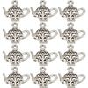 80Pcs Teapot Tibetan Style Zinc Alloy Charms, Antique Silver, 16x18x2mm, Hole: 2mm