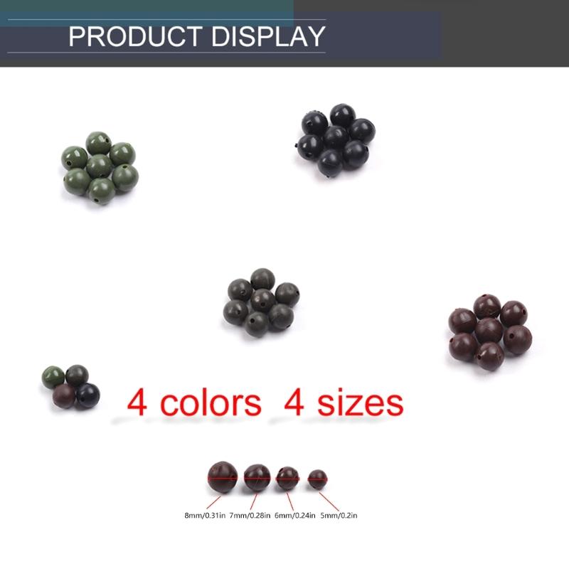 100Pcs Fishing Baits Rigs Eggs Fishing Beads Stoppers Fishing Tackle Accessory 5mm-8mm Soft Fishing Beads Shock Bead