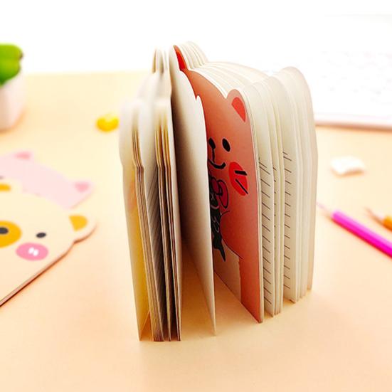 4Pcs Mini Cute 3D Animal Shape Notebooks Daily Thick Writing Paper Notebooks Cartoon Memo Notebook for School Office