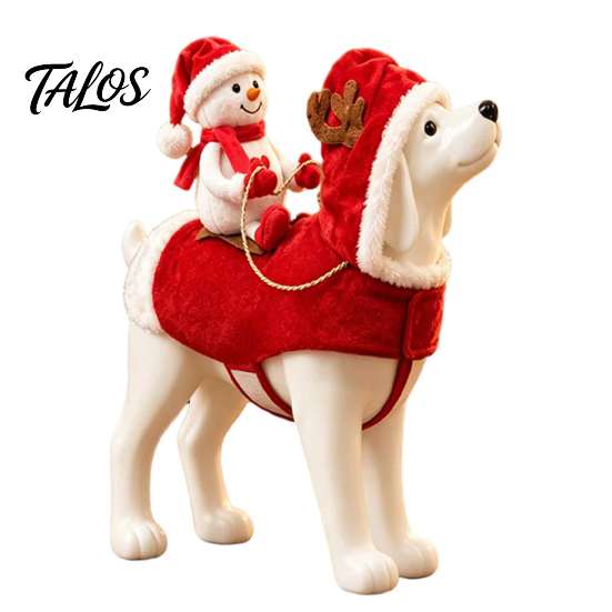 Funny Santa Claus Pet Suit Rider Dog Costume, Christmas Outfit with Adjustable Closure, Riding Costume Holiday Apparel for Puppies Small Large