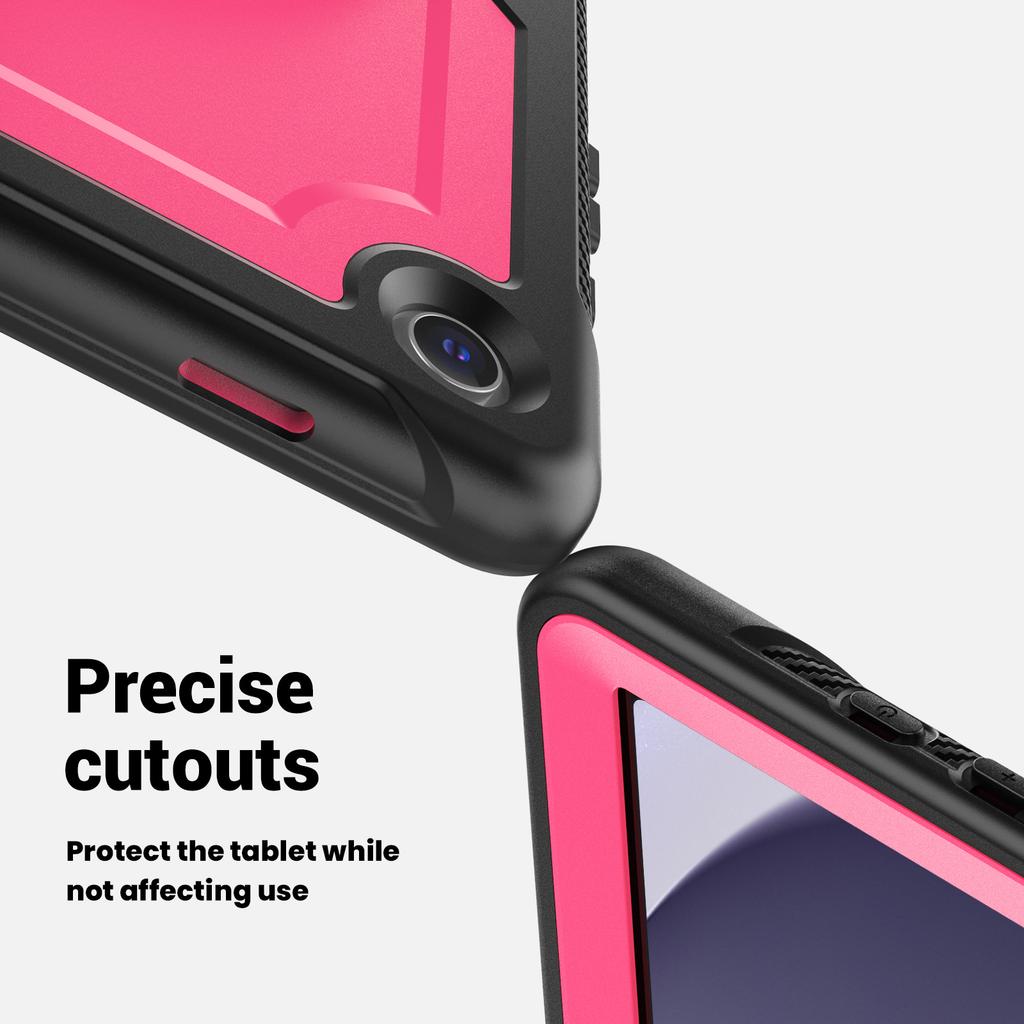 Do Samsunga Galaxy Tab A9 (SM-X110/X115/X117) Etui Obrotowa Podpórka PC+TPE Wstrząsoodporne Etui na Tablet z Paskiem na Rękę