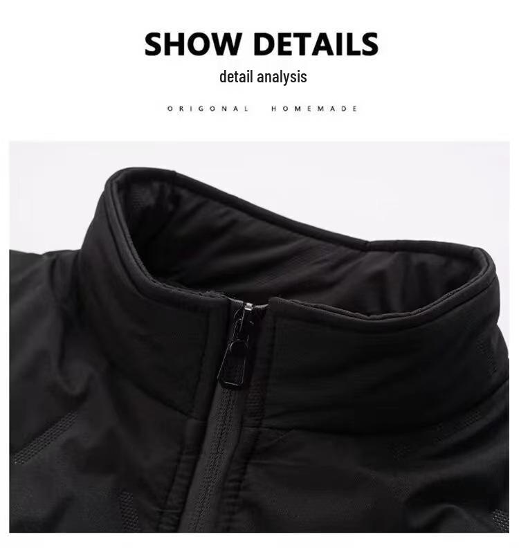 Herren Weste aus schwarzem Lammwolle - Warm, Verdickt, Locker geschnitten Oberbekleidung für Herbst und Winter