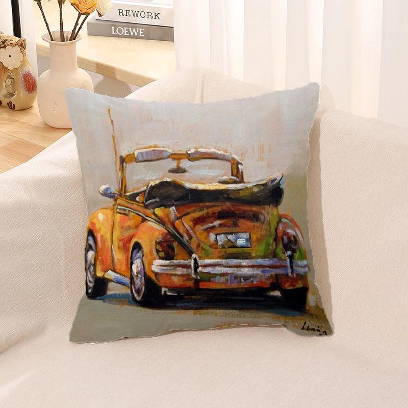 Cushion Cover Watercolor Car Pillow   Room Decor  Case