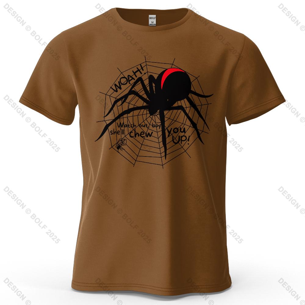 Redback Spider Cool Printed Men's T-Shirt 100% Cotton Oversized Mysterious Insect Graphic Tees for Women Tops Tees Streetwear