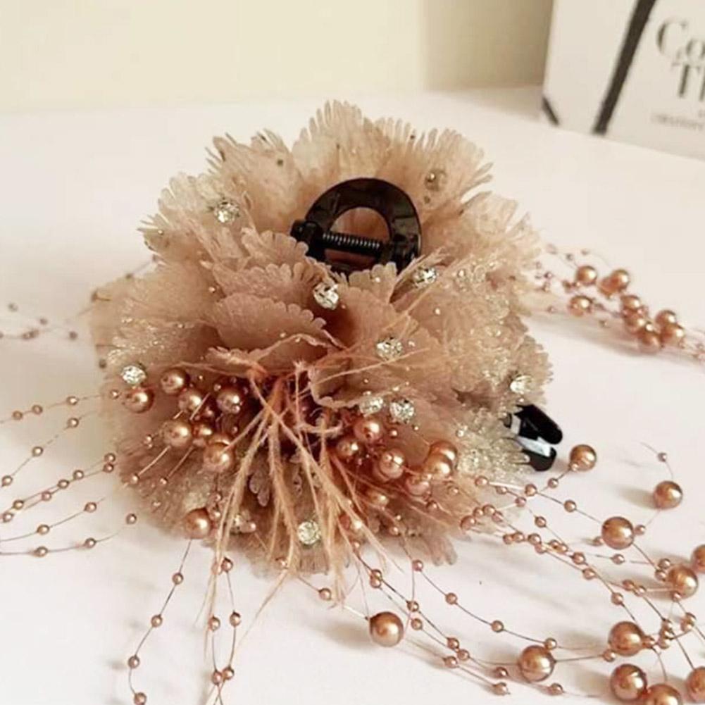 Bead Fringe Hairpin Lady Style Big Headgear New Hair Clip Shark 2024 Women Shower R5B7