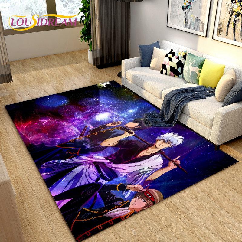Anime Gintoki Kagura Gintama Area Rug,Carpet Rug for Living Room Bedroom Sofa Doormat Decoration, Kids Play Non-slip Floor Mat