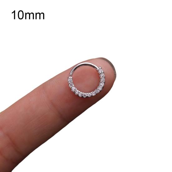 1 pezzo da donna con zirconi cubici intarsiato, anello al naso, orecchino Huggie, gioielli penetranti