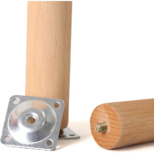 Fegson Solid Beech Furniture Legs, Set of 4, 200kg Weight Capacity, Table Legs, Sofa Legs, DIY, with Installation Kit, Natural Scandinavian Style, Off