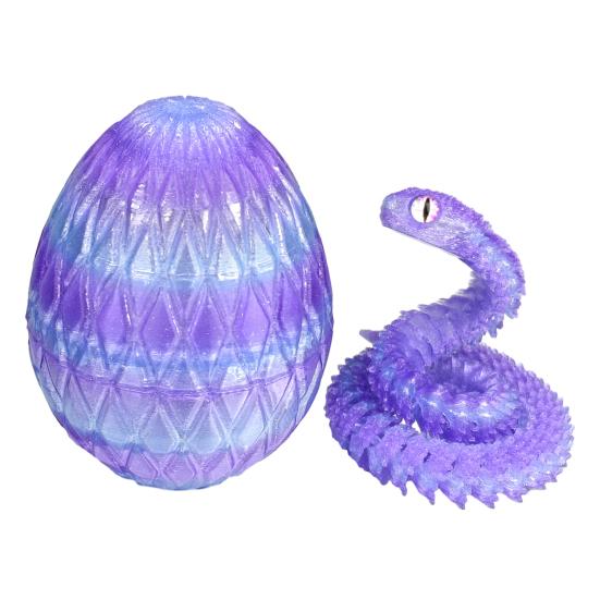 Ovo de Cobra com Cobra Impressa em 3D Dentro Juntas Móveis Estatueta de Cobra Cobra Articulada Brinquedo Fidget de Mesa Decoração Ornamento