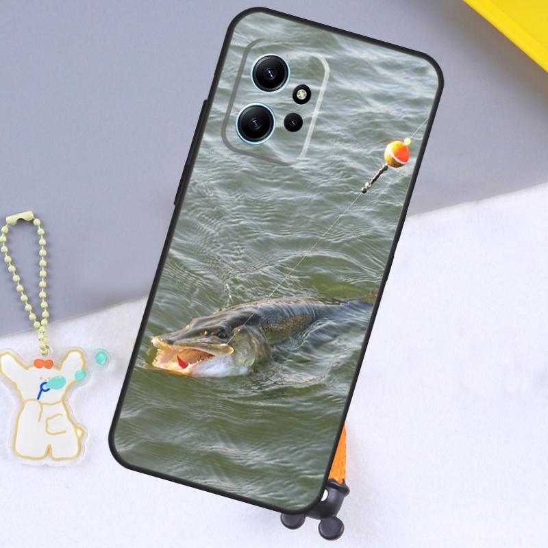Pike Fish Fishing Bait Case For Xiaomi Redmi Note 13 9 10 11 12 14 15 Pro Plus Cover For Redmi 15 C 14C 10C 12C 13C