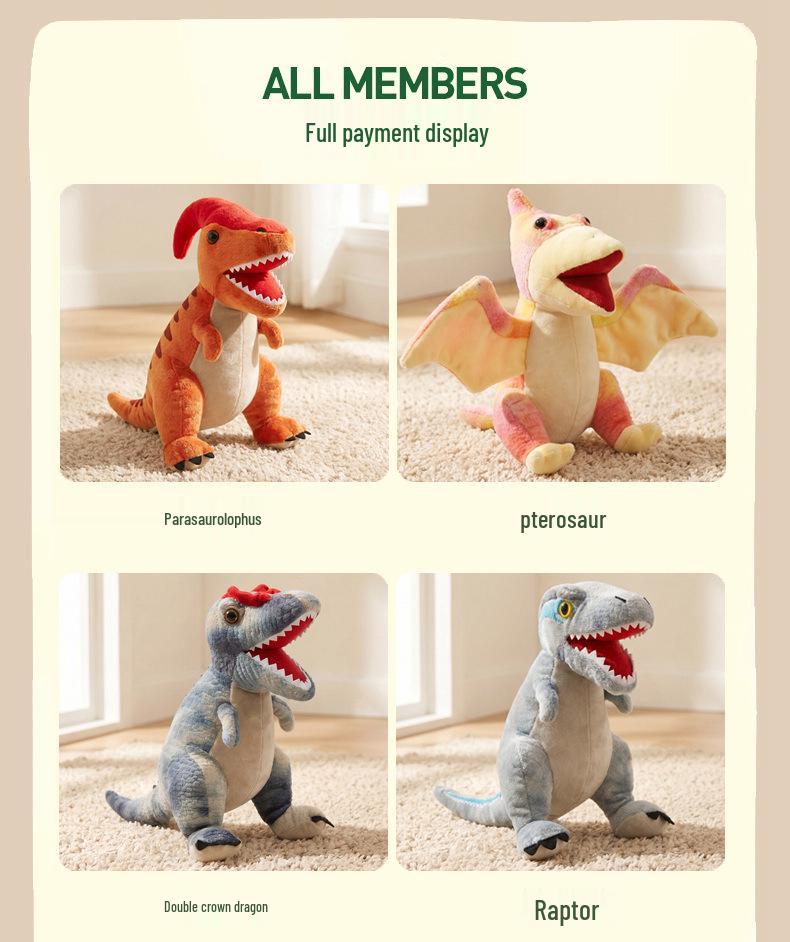 Dinosaur Plush Toys: Tyrannosaurus, Triceratops, Velociraptor & Ankylosaurus for Boys