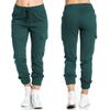 Women's Drawstring Elastic Waist Cargo Joggers Straight Leg Casual Trousers