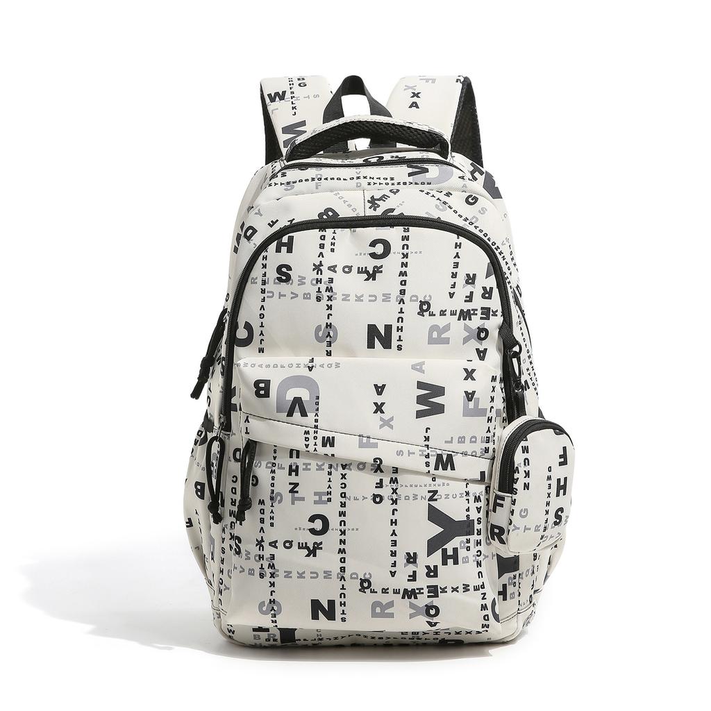 Schoolbag New Street Trendy Cool Letter Korean Version Large Capacity Backpack Boy Schoolbag Junior High School Student High School Student Computer