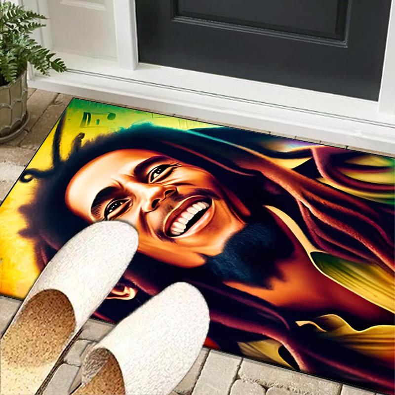 Bob music Vibrant Art Office Rug Chair Mat, Game Carpet, Suitable for Front Door, Bedroom, Living Room, Desk, Holiday Gift