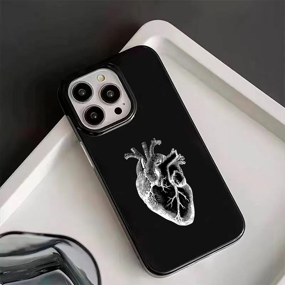 1 Heart Anatomical Pattern Phone Case for iPhone 17 16 15 14 13 12 11 Pro/ Max /Plus Anti-fall and Shockproof Back Cover
