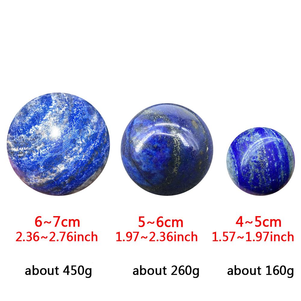 Esfera de Cristal de Lapislázuli Natural Esferas de Cuarzo Piedra Pulida Reiki Sanación Decoración de Escritorio Habitación Souvenirs Artesanía de Bolas de Mineral 4-7Cm