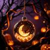 Indoor Home Holiday Accents Halloween Ball Ornament, Light Up Plastic Clear Hanging Festive Tree Baubles Decoration with Cat/Skeleton/Bat Inside