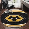 1PC round rug Wolves Football Club Emblem Printed Round Area Rug ,Rug For Home Office, Round Chair Rug, Decorative Carpet Fan gifts Christmas gift