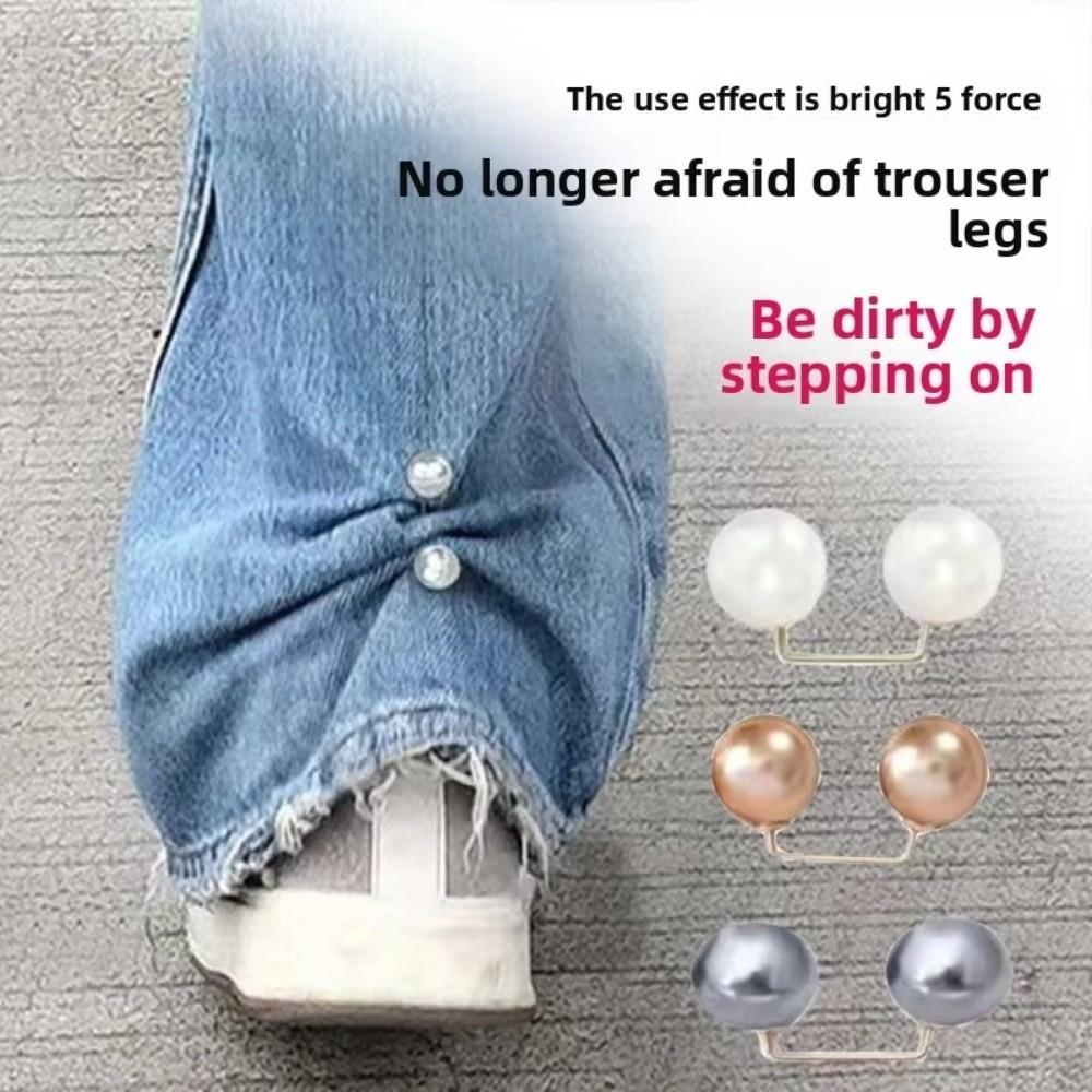 3/6/8PCS Double Head Pin Pearl Brooch Adjustable Collar Clip Non-Slip Waist Fastening Pins Multi-Purpose DIY Sewing Brooches