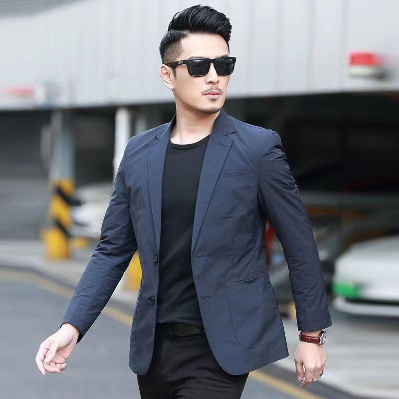 Spring Men's Business Casual Lightweight Blazers Fashion British Jacket