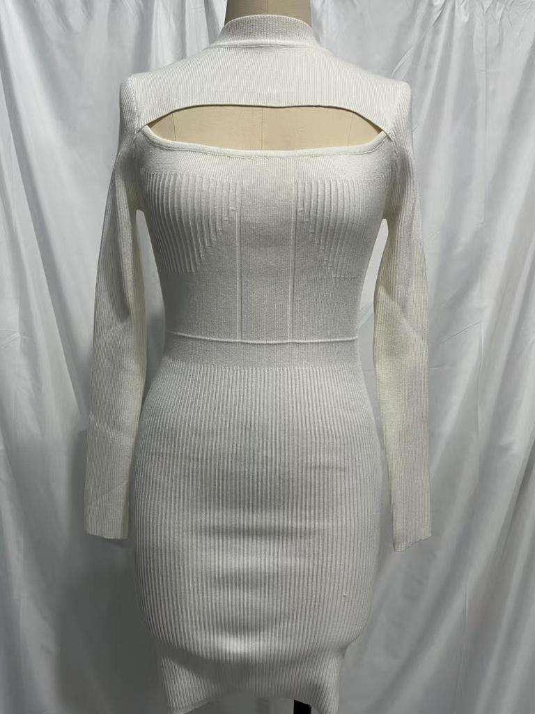 2025 Autumn/Winter Chic Hollowed-Out Sexy Tight Short Dress