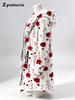 Women's Floral Print Zip-Up Long Sleeve Hoodie with Slim Fit for Fall Winter Daily Wear