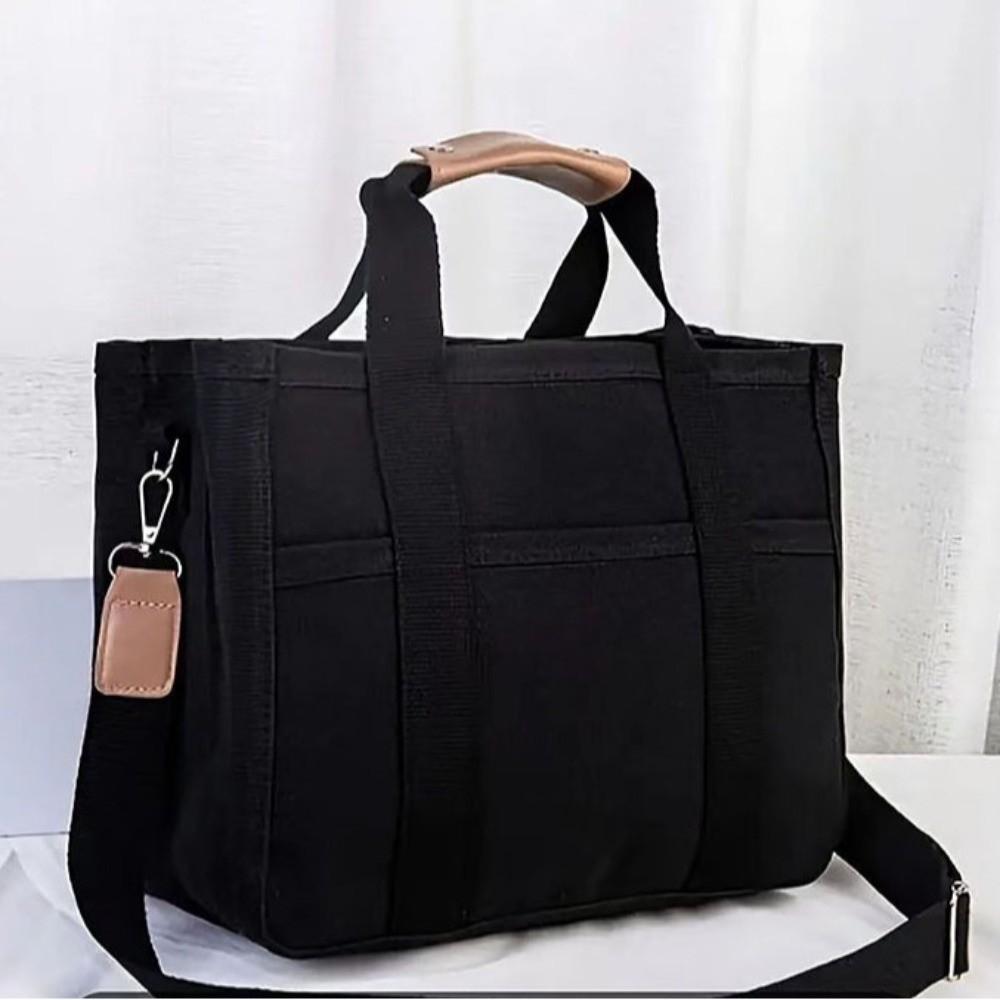 High Quality Multi-pocket Canvas Tote Bag Adjustable Strap Large Capacity Mommy Bag Casual Shoulder Bag Casual Use