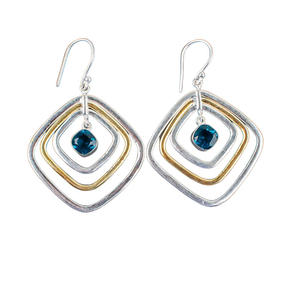 Apatite Gemstone 925 Sterling Silver Handmade Jewelry Earrings2.44" Gift For Her EE-70-12