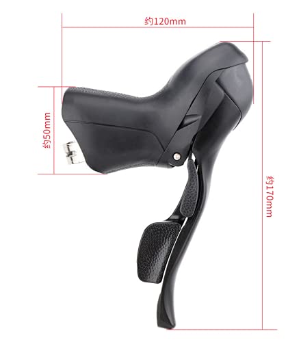 MicroNEW Dual Control Shifter Lever, 2*7/3*7/3*8/3*9 Speed Trip Shifter, Road Bike Derailleur Compatible with Shimano STI Lever Sets (2*7 14S)