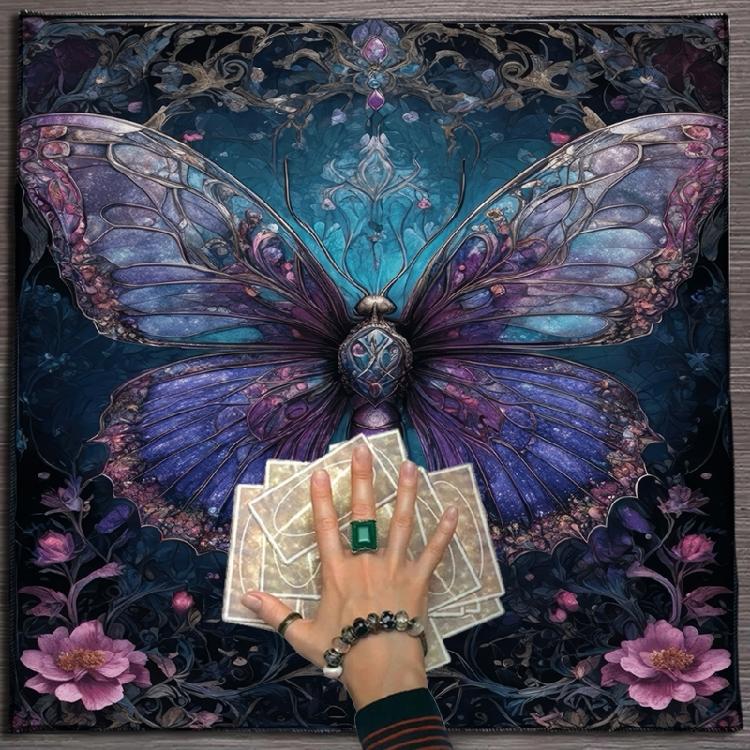 Divinations Tablecloth Butterfly Flower Astrology Tarots Card Tablecloth Altars Cloth Divinations Board Game Accessory
